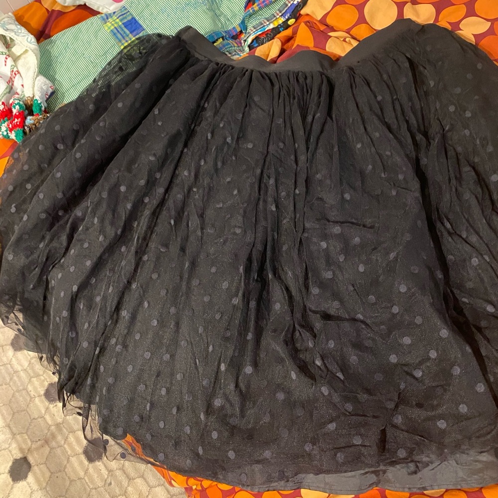 Eloquii Black Dot Tulle Skirt Sz 16